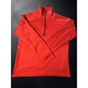 Mountain Hardwear 1/4 Zip Fleece Pullover Mens XL Orange Lightweight Outdoor
